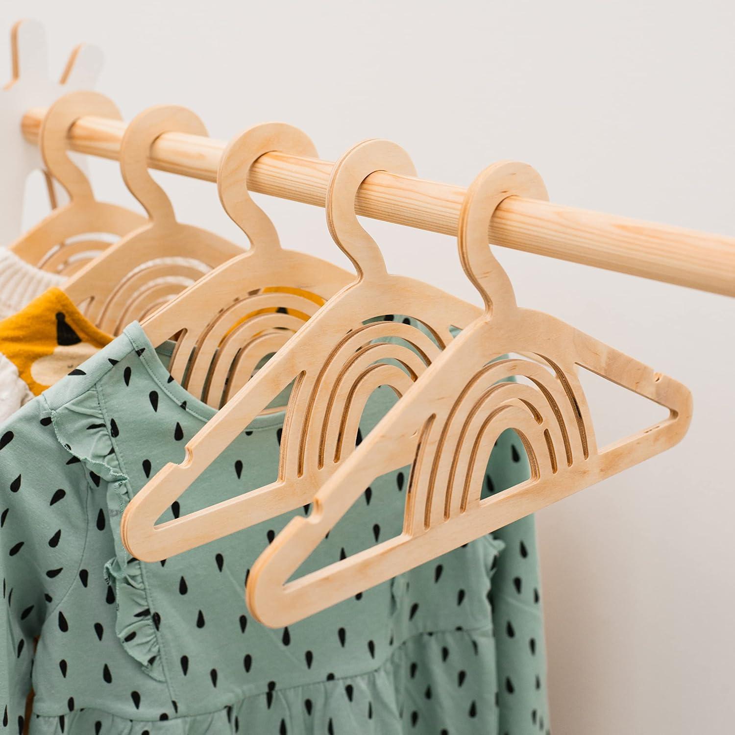 image:imageWooden Toddler Clothes Hangers Baby Hangers Clothing Rack for Nursery Kids Room Decor Montessori Furniture Child Size Wardrobe Wood Toddler Gift Set of 10 Hangers Star NaturalNatural