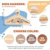 Wooden Toddler Clothes Hangers Baby Hangers Clothing Rack for Nursery Kids Room Decor Montessori Furniture Child Size Wardrobe Wood Toddler Gift (Set of 10 Hangers, Star, Natural)(Natural)