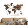 ENJOY THE WOOD Home Décor 3D Wood World Map Wall Art Large Wall Décor – World Travel Map Gift Idea – Art for Home & Kitchen or Office (Small, Light)(Dark Walnut)