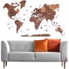 ENJOY THE WOOD Home Décor 3D Wood World Map Wall Art Large Wall Décor – World Travel Map Gift Idea – Art for Home & Kitchen or Office (Small, Light)(Oak)