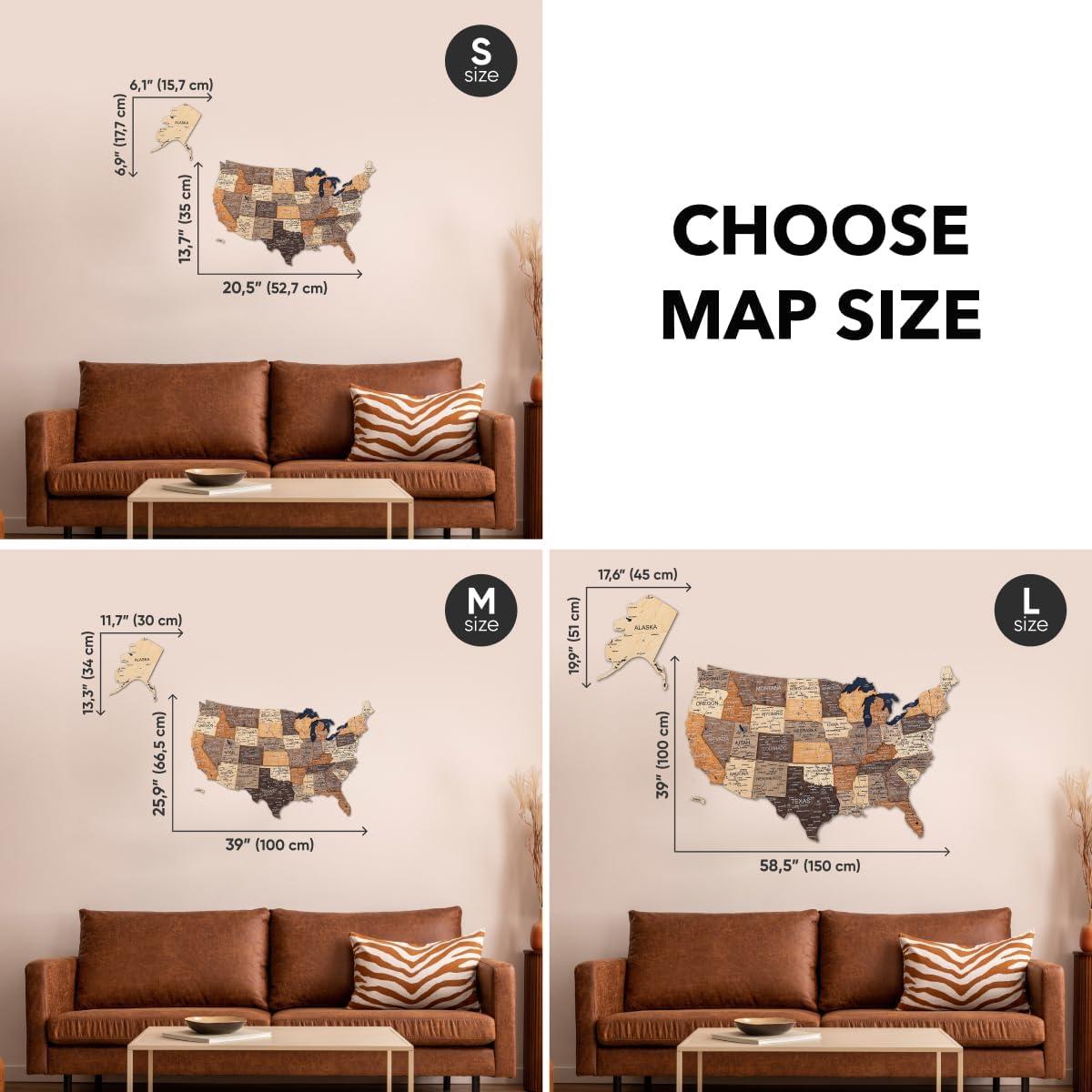 image:imageENJOY THE WOOD Wooden USA Map Visited Places 3D US States Map Travel Tracker Wooden Map Wall Decor Mark Your Travels Map Wood Wall Art For Home amp Kitchen or Office Prime Multicolor MediumMulticolor