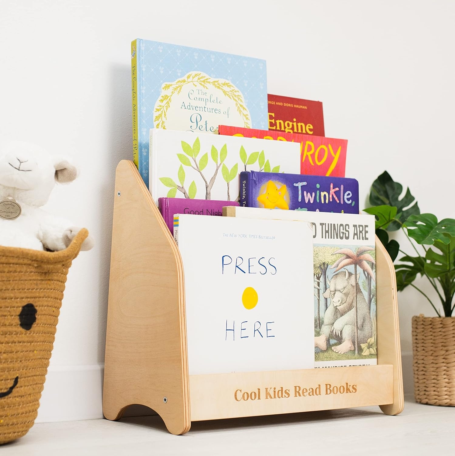 image:imageMontessori Bookcase for Kids Toddler Bookshelf Wood Storage Kids Room Storage Playroom Furniture Toddler Gift 2nd 3rd Birthday Large NaturalGreen