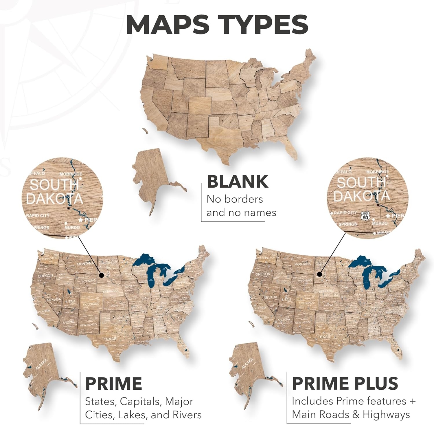 image:imageEnjoy The Wood Wooden USA Map Visited Places 3D US States Map Travel Tracker Wooden Map Wall Decor Mark Your Travels Map Wood Wall Art For Home amp Kitchen or Office US Flags Push Pins AddonsTerra