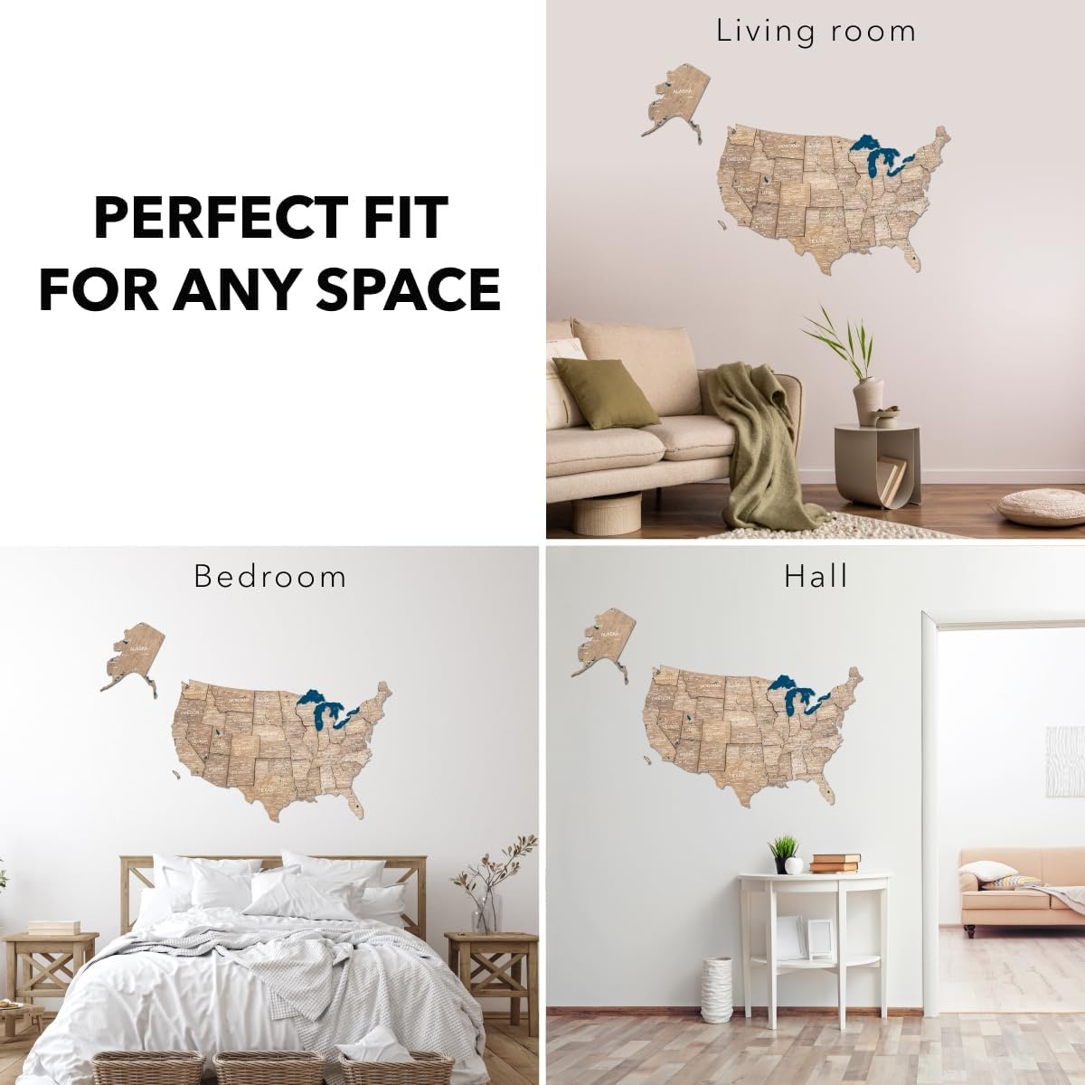 image:imageEnjoy The Wood Wooden USA Map Visited Places 3D US States Map Travel Tracker Wooden Map Wall Decor Mark Your Travels Map Wood Wall Art For Home amp Kitchen or Office US Flags Push Pins AddonsTerra