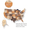 Enjoy The Wood Wooden USA Map Visited Places – 3D US States Map Travel Tracker Wooden Map Wall Decor – Mark Your Travels Map Wood Wall Art For Home & Kitchen or Office (US Flags Push Pins, Add-ons)(Multicolor)
