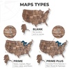 Enjoy The Wood Wooden USA Map Visited Places – 3D US States Map Travel Tracker Wooden Map Wall Decor – Mark Your Travels Map Wood Wall Art For Home & Kitchen or Office (US Flags Push Pins, Add-ons)(Dark Walnut)